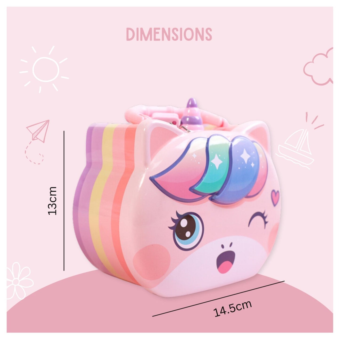 Min Qty:2 | Piggy Bank Coin Box with Lock and Keys