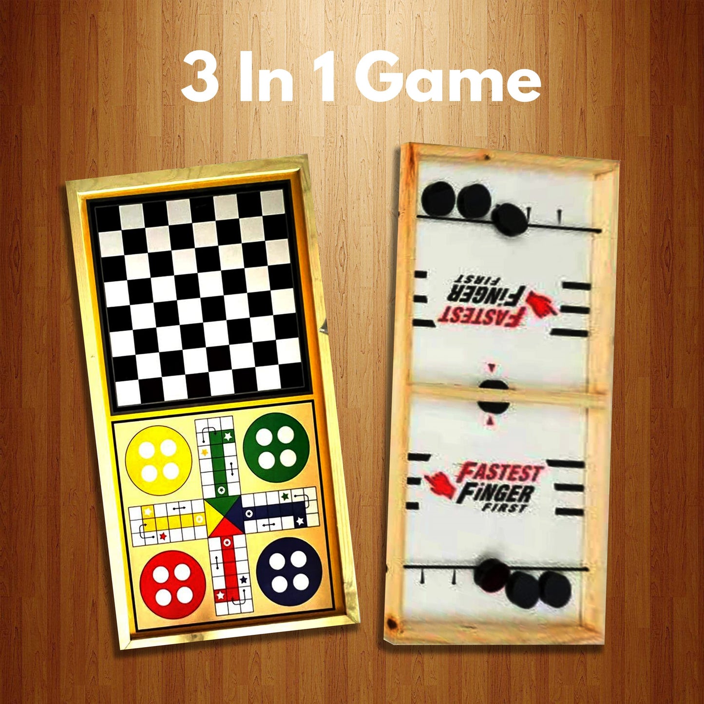 Wooden Fastest Finger & Fast Sling Puck Game, String Toy