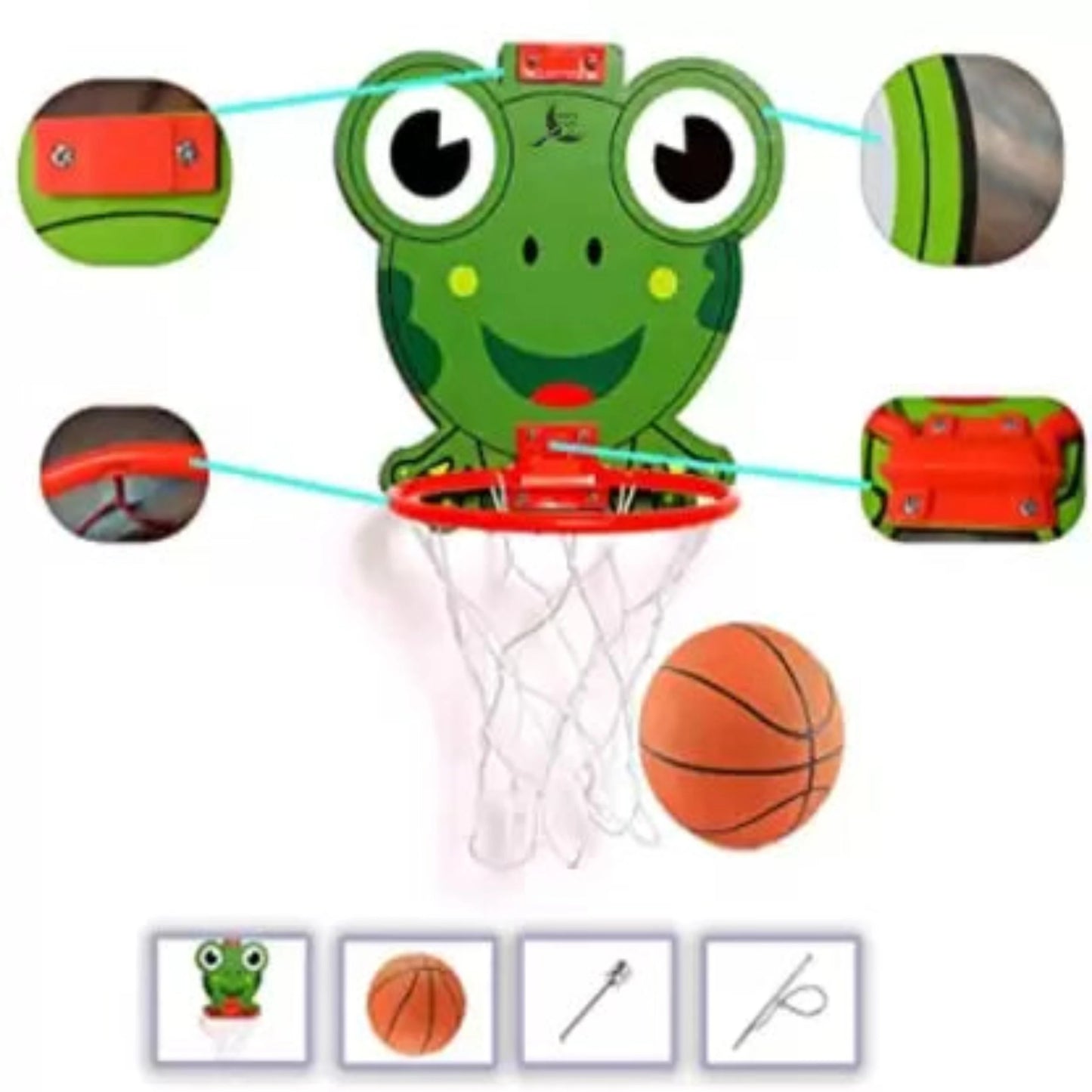 Sarvda Frog Basketball Portable Set with Hanging Board Ball net