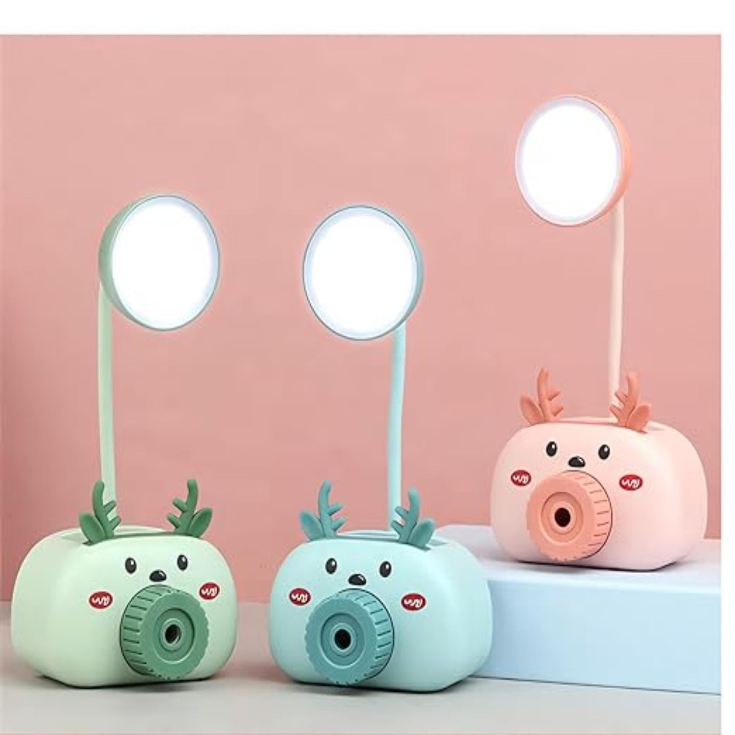 Piggy Desk LED Lamp with Pencil Sharpener & Storage Pen Holder