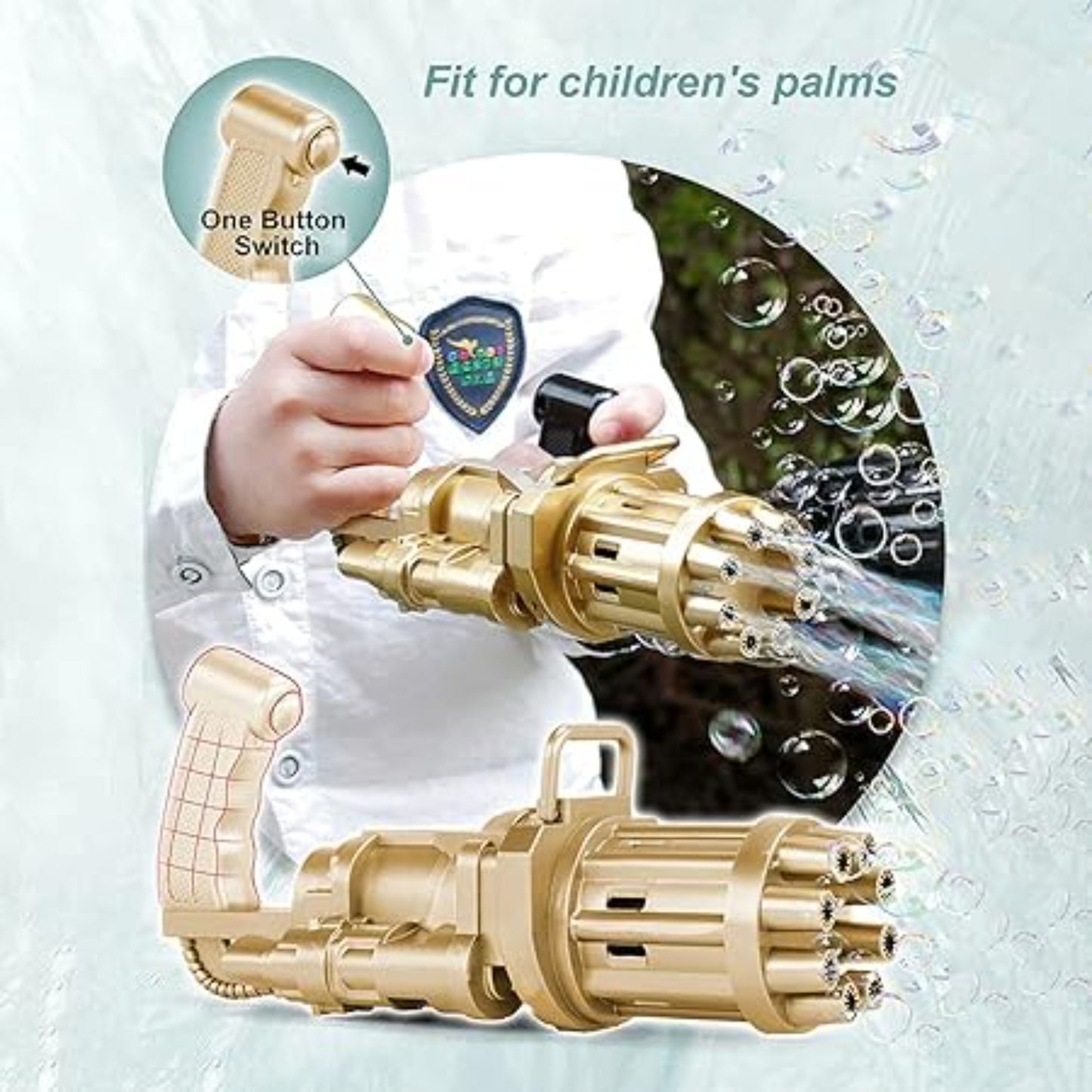 Min Qty:4 | Mini Gatling Electric Bubble Gun (Fun Games For Kids)