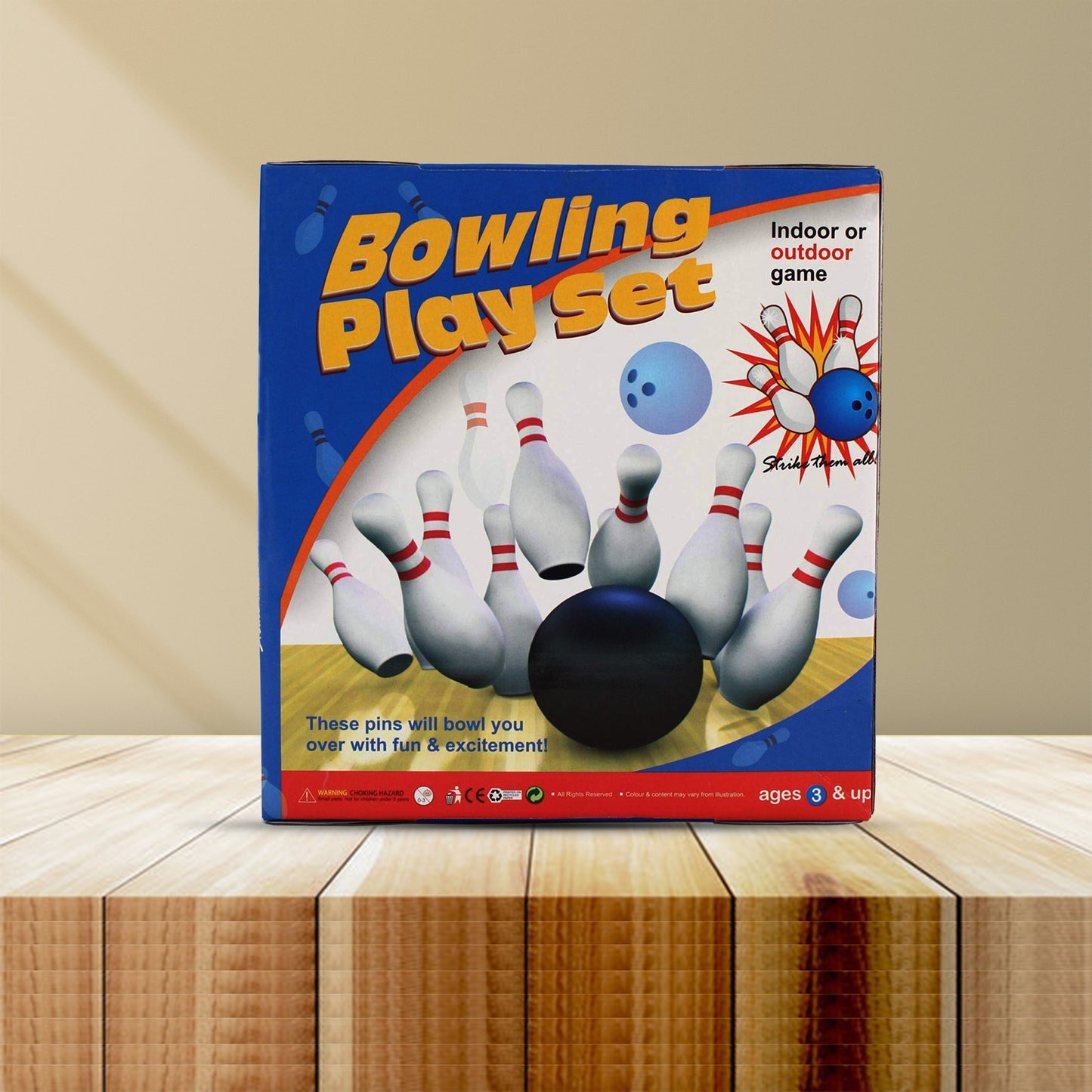 Plastic Bowling Set Game with 10 bottles & 2 balls