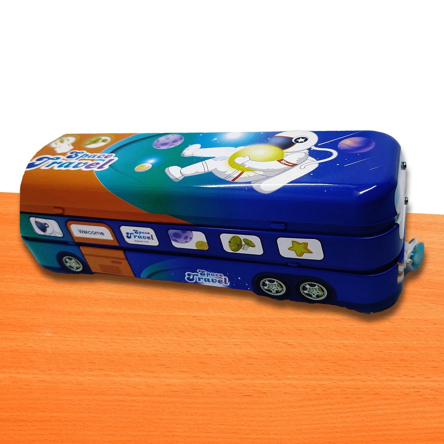 Theme based Bus Pencil Box, Metal Pencil Box