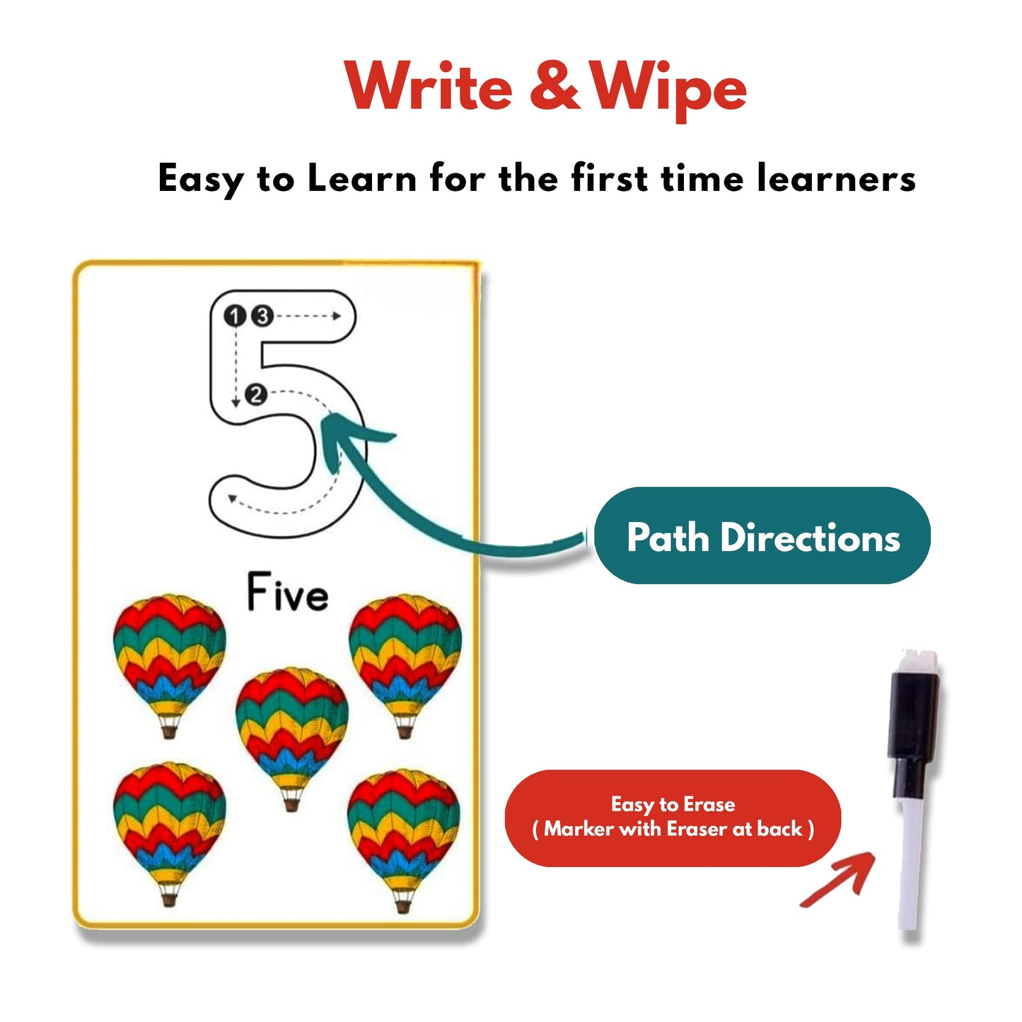 Write & Wipe Activity Card, Flash Cards