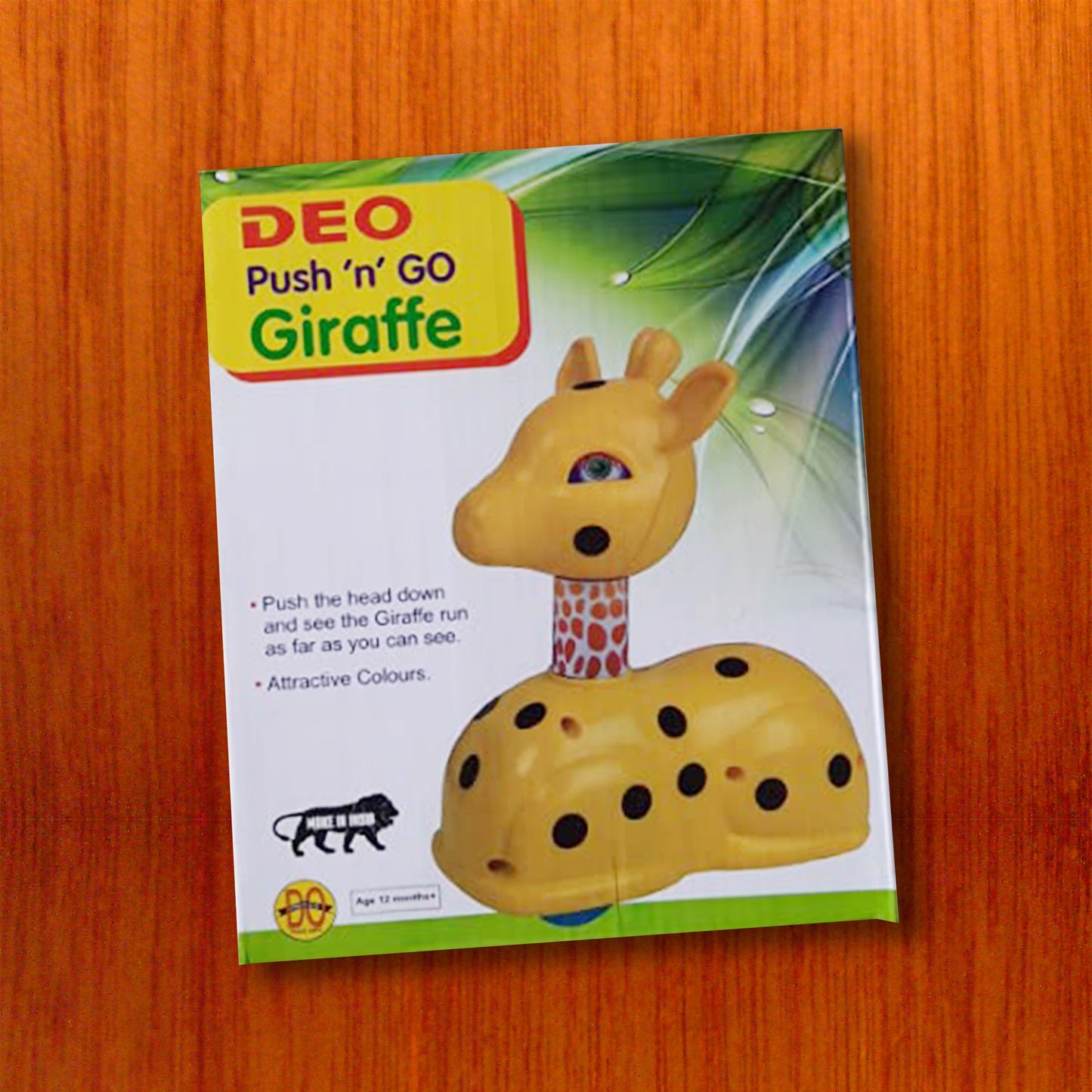Yellow DEO Push and Go Giraffe Plastic Toy