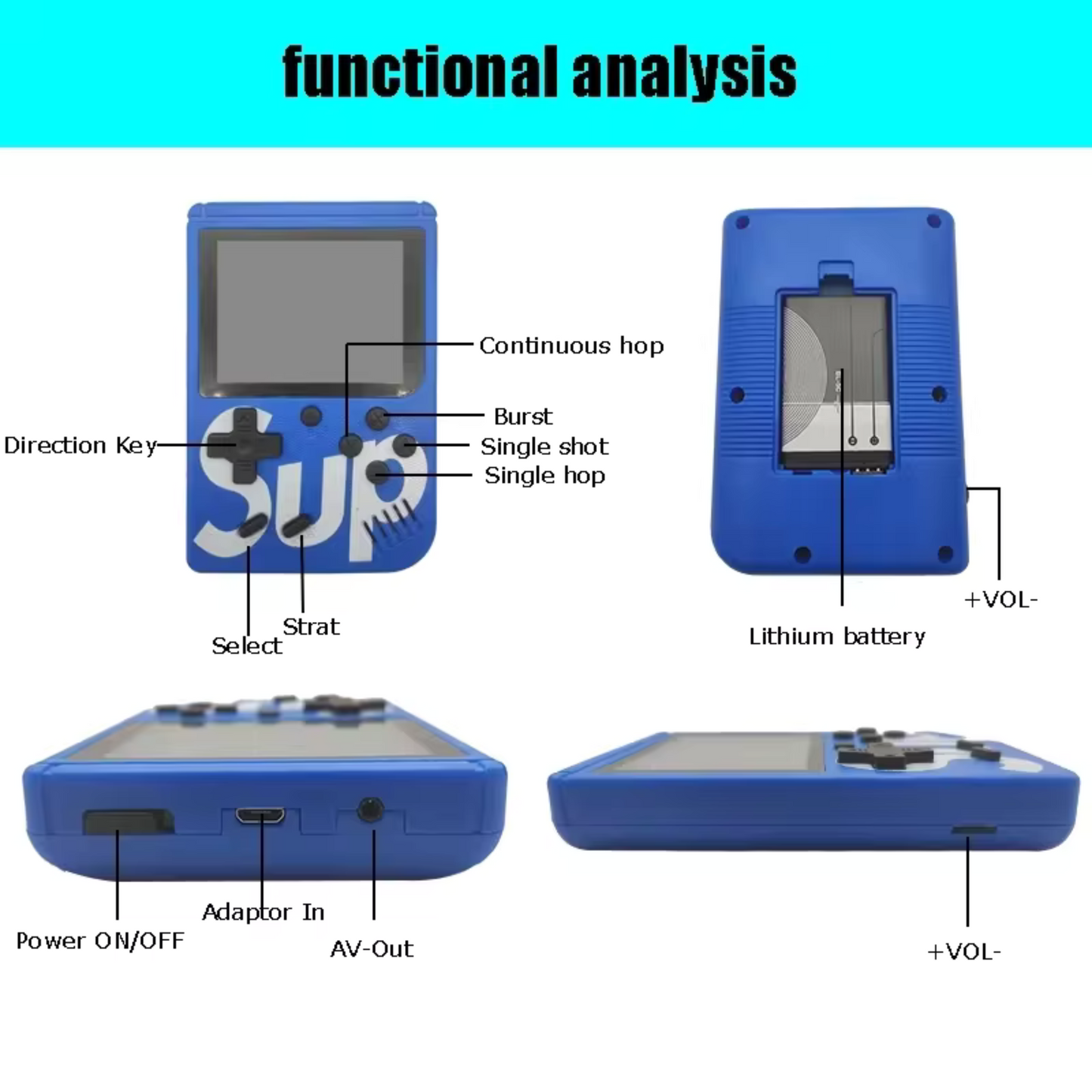 SUP 400 in 1 Portable Games with Mario,Contra games