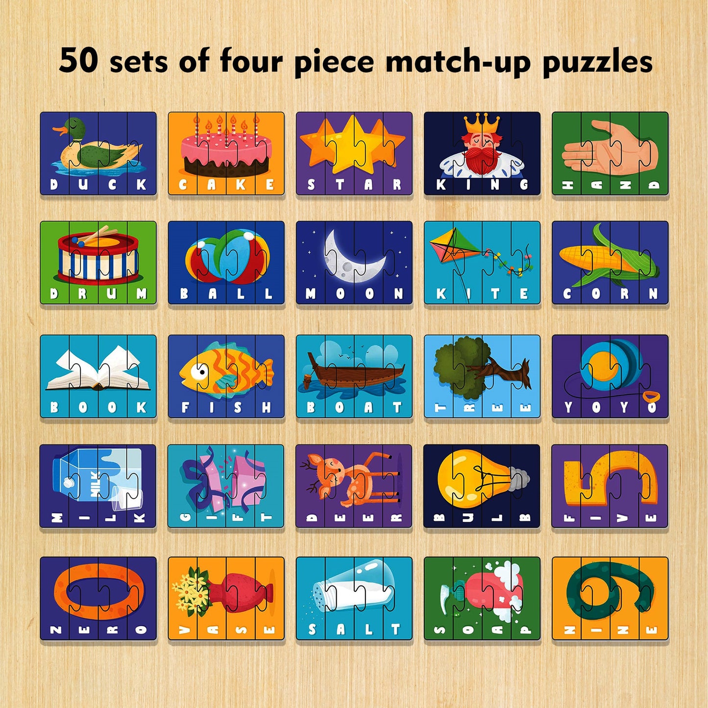 Learning Puzzle - Learn to Spell 50 Four Letter Words