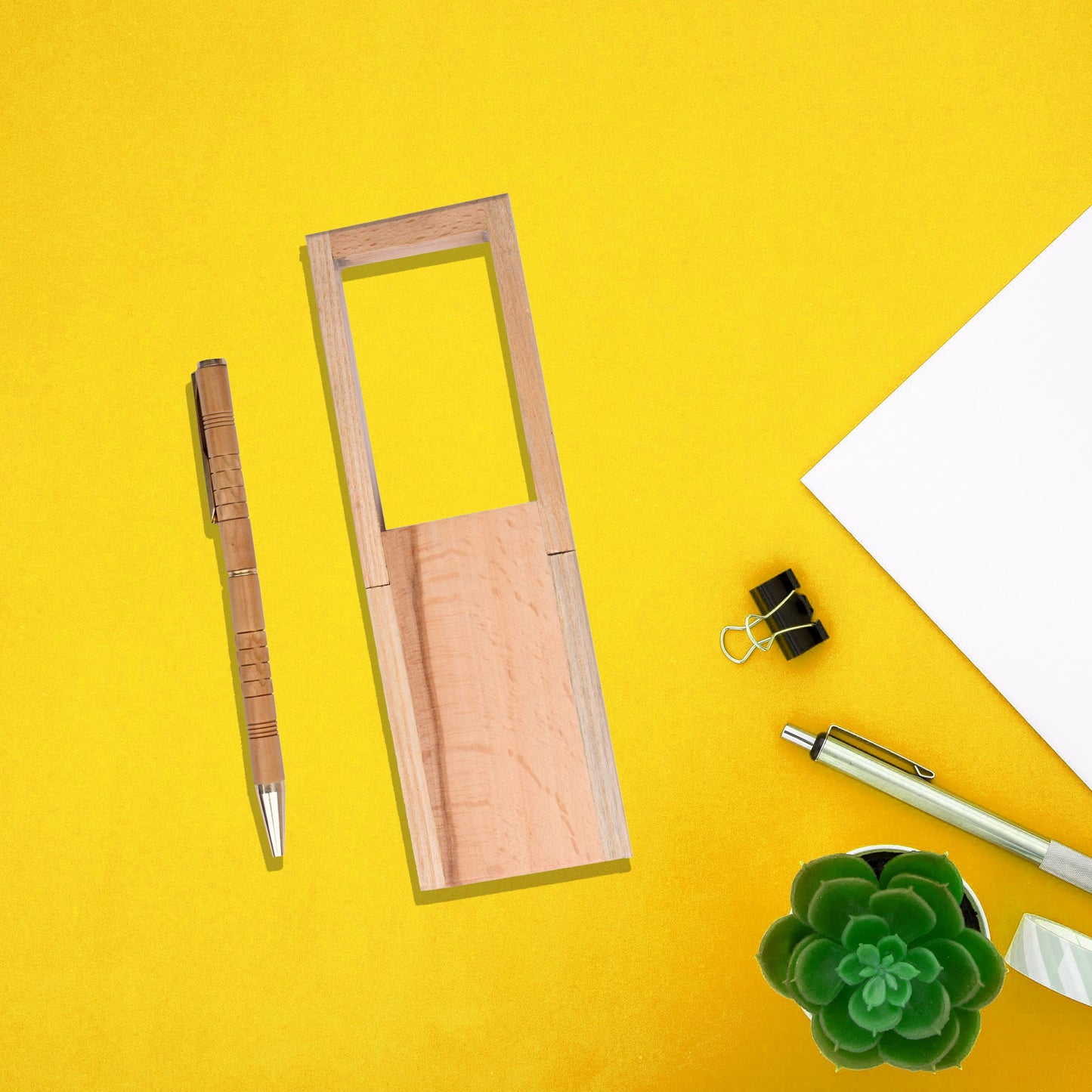 Min Qty:6 | Sandalwood Pen with Wooden Stand Pen Holder.