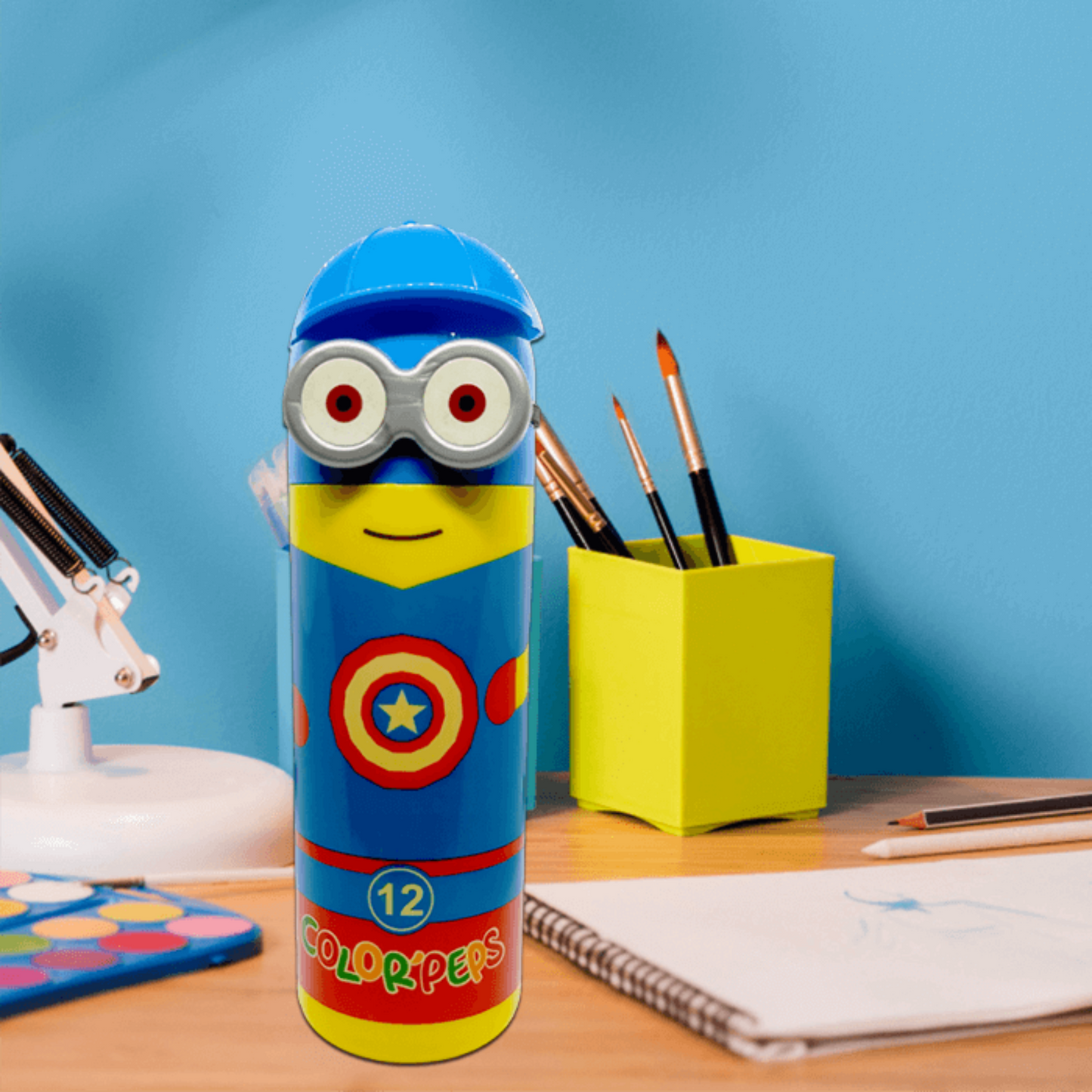 Min Qty:6 | Minions Cartoon Shape Sketch Pen Stationary Kit