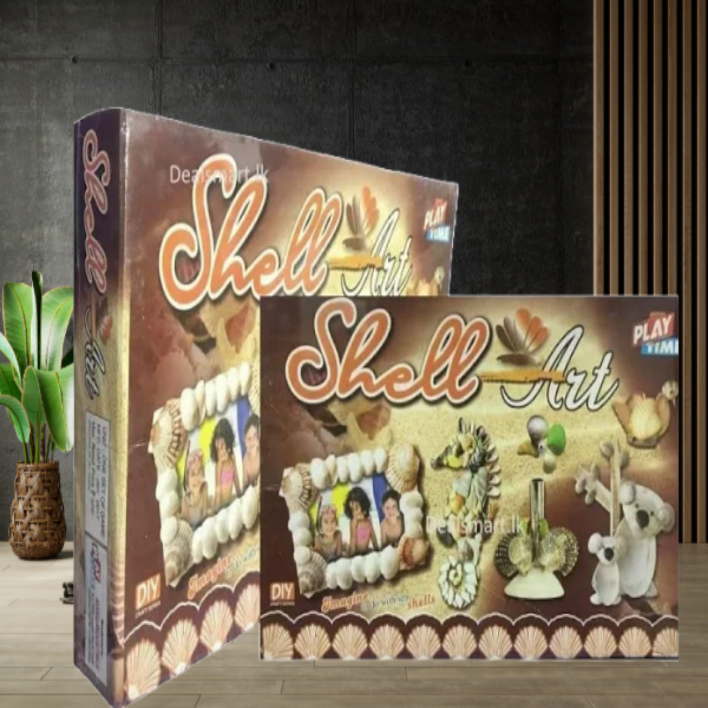 Shell art , a learning activity craft game for kids