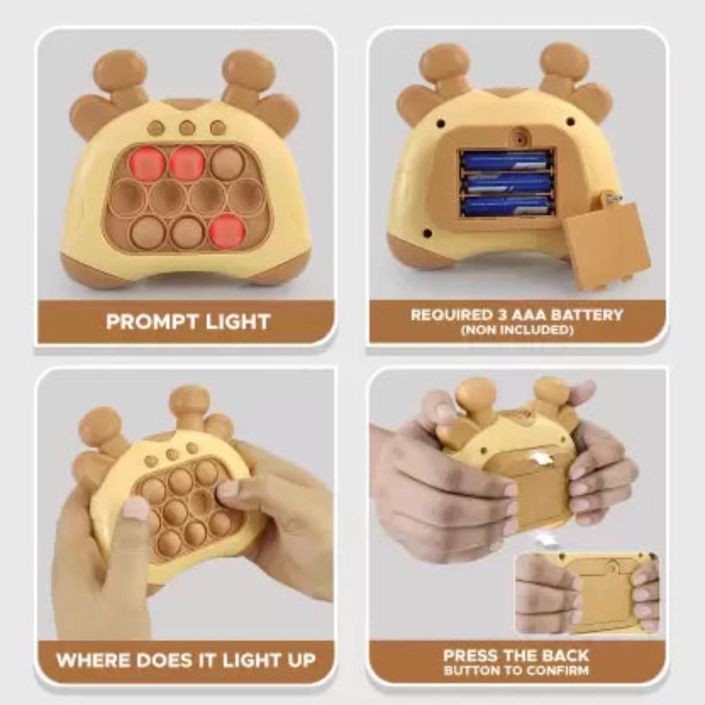 Fast Push Popit (Intelligence Game with Light & Sound)