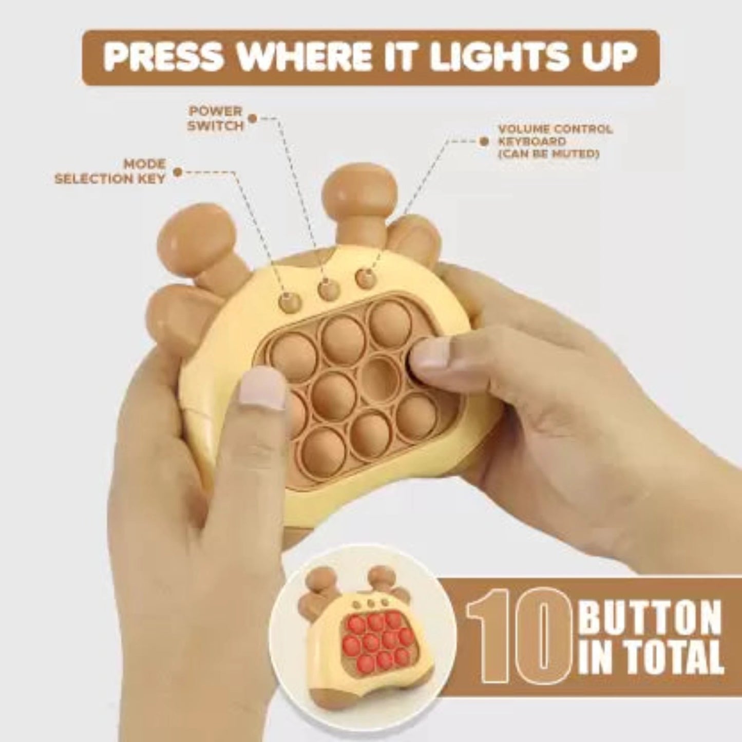 Fast Push Popit (Intelligence Game with Light & Sound)