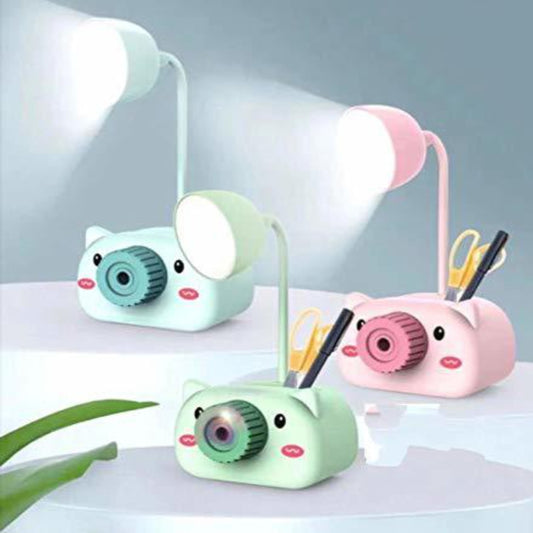Piggy Desk LED Lamp with Pencil Sharpener & Storage Pen Holder