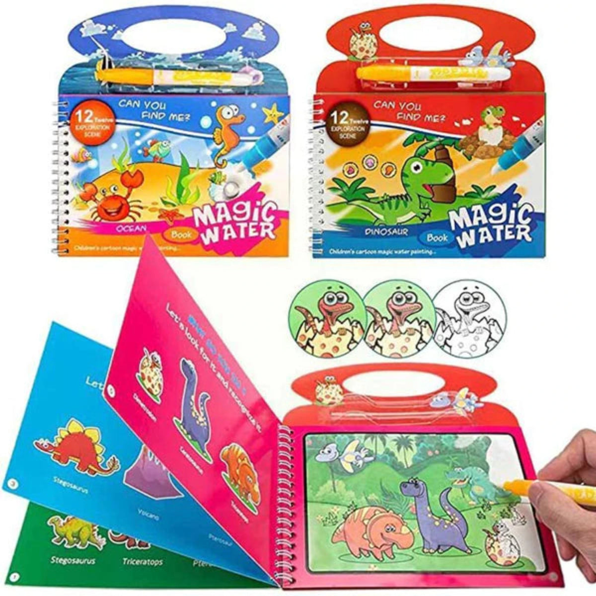 Liquid Magic Book Min Qty:4 | Reusable Magic Water Painting Book with Magic Doodle Pen K ...