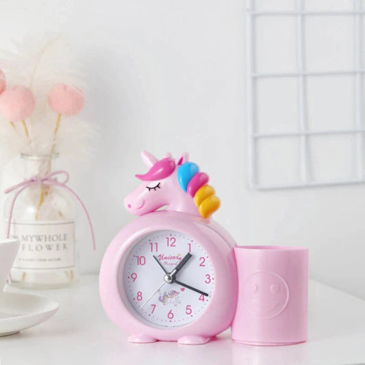 Min Qty:2 | Unicorn Alarm Clock with Pen Stand