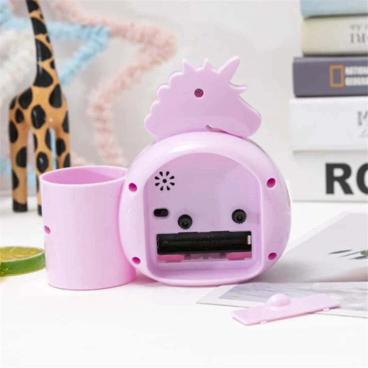 Min Qty:2 | Unicorn Alarm Clock with Pen Stand